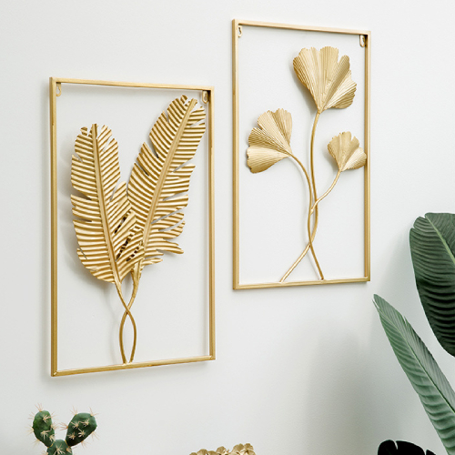 Gold Metal Wall Decoration with Frame