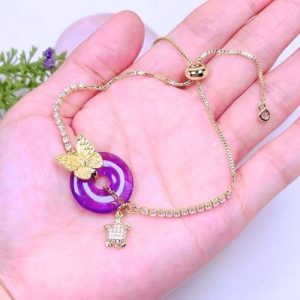 Amethyst Bi-Disc in Butterfly Bracelet