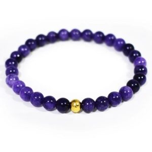 CALYPSO Amethyst Stone Bracelet with 18K Gold Plated Bead