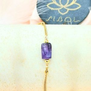 Minimalist Amethyst Bracelet by SIBOL